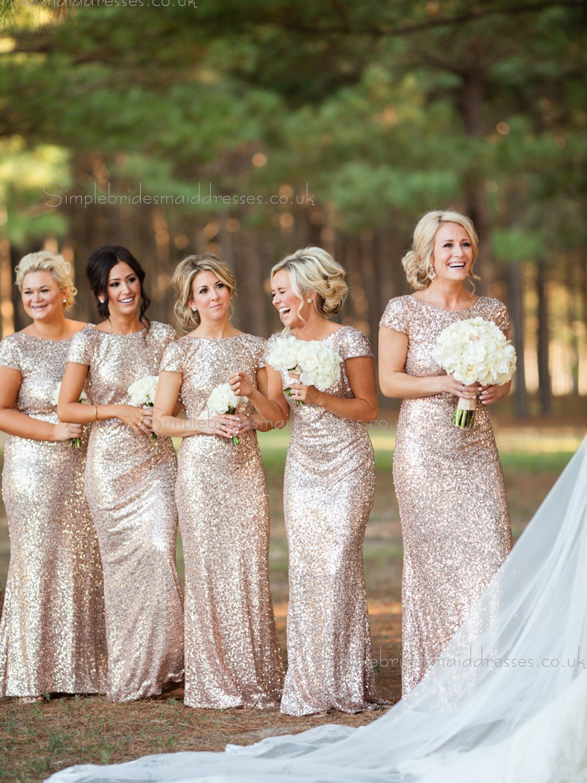 Hot Sale Sparkly Sequin Mermaid Long Gold / Champagne / Rose Gold  Bridesmaid Dress - Simplebridesmaiddresses.co.uk